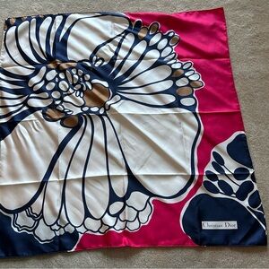 Christian Dior Floral Silk Scarf